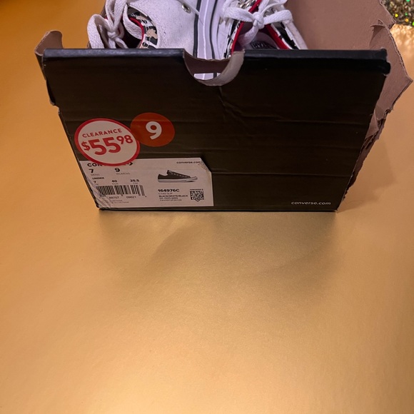 Converse all star black and white canvas with animal print. - Picture 3 of 3